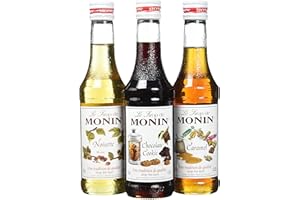MONIN - Coffret pour Boissons Chaudes - Caramel, Noisette et Chocolate Cookie - 3x25cl