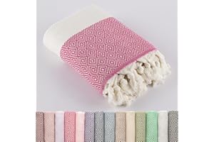 STARK UND WEICH LUCIDUS Telo Mare –100% Cotone Turco, Asciugamano Antisabbia e Asciugatura Rapida 100 x 200 cm– Leggero e Salvaspazio, Perfetto per Spiaggia, Viaggio, Bagno, Campeggio, Yoga (Fucsia Vivo Diamante)