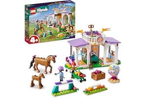 LEGO 41746 Friends Le Dressage Équestre, Jouet de Chevaux et Poney avec Mini-Poupées Aliya et Mia, Cadeau de Soin des Animaux pour Enfants, Filles et Garçons Dès 4 Ans