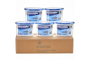 ARIANA HOMEWARE® Disposable Dehumidifier Condensation Absorber 500ml - Prevent Damp, Mildew & Mould | Interior Moisture Remover for Home, Wardrobe, Bedroom, Bathroom, Caravan and Garage - Pack of 5