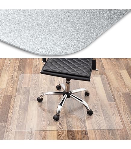 Rechthoekige transparante bureaustoelmat, dikke duurzame transparante plastic mat, klein formaat (140 x 200 cm), gemakkelijk glijden op harde vloeren onder bureaurolstoelmat beschermt vloeren tegen