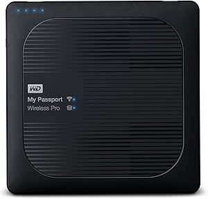 WD My Passport Wireless Pro 1TB, drahtlose tragbare externe Festplatte mit USB Power bank, SD 3.0 Kartenleser, SATA, WDBVPL0010BBK-EESN
