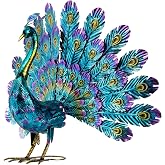 Alpine Corporation JUM232 Metal Tavus Kuşu Bah&ccedil;e Heykeli, 81x30x58 cm, &Ccedil;ok Renkli