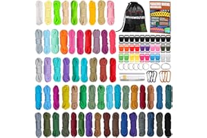 WEREWOLVES Paracord 550 Kombi-Bastelsets mit Anleitung, 60 Farben, 3 m, Multifunktions-Paracord-Seile und komplettes Zubehör für die Herstellung von (Candy, 60 Farben)