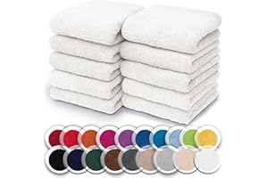 ‎NATUREMARK NatureMark 10er-Set Frottee-Waschlappen für Gesicht und Hände – 100% Baumwolle, weich und saugfähig – 30×30 cm, Weiß