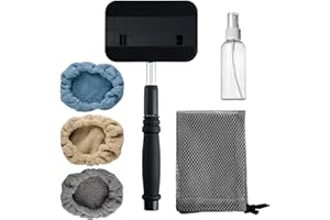 Polyte Limpiador de Parabrisas con Cabezal pivotante con Mango Extensible de Aluminio y paños de Microfibra