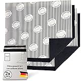 D&D Living® Filtro a carbone attivo per cappa aspirante | Confezione da 2 | Filtro piatto per grassi | Tappetino filtrante ta