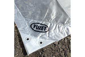 Yuzet 1.8m x 2.4m Clear Tarpaulin Heavy Duty Ribbed Sheet Market Stall Cover XT Extra tough tarpaulin, ideal for camping hiking garden furniture cover log stores and more