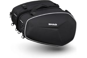 SBC E-BIKERS SHAD E48 Paire de sacs universels semi-rigides pour moto extensibles de 46 à 58 litres Noir