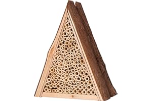 GARDIGO® Abri et Ruche pour Abeilles Solitaires en Bois Naturel; Hôtel Maison, Nichoir Abeilles Maçonnes Sauvages; Pollinisation Jardin; Made in Germany