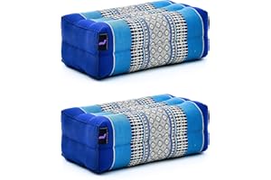 Leewadee Yoga Block Set – 2 Floor Cushions for Yoga, Meditation Block for the Floor, Filled with Kapok, 35 x 15 x 10 cm
