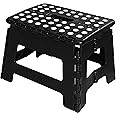 Utopia Home Folding Step Stool - (Pack of 12) Foot Stool with 9 Inch Height - Holds Up to 300 lbs - Lightweight Plastic Foldable Step Stool for Kitchen, Bathroom & Living Room (Black)