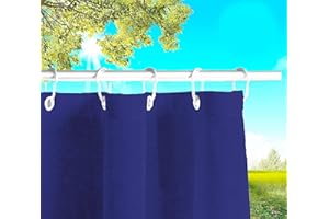 Byour3 Toldos Exteriores con Agujeros En La Parte De Arriba Y Ganchos De Metal Tejido Antimoho Repelente Al Agua Toldo De Tela De Algodón Resinado para Terrazas Gazebos Balcon (Azul, A390xL285cm)