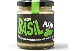 GUDZ BeSaucy - Basil Mayonaisse, Works Great as a Spread, Dip, Stirred Through Mash or Partnered with Pasta and Pizza Crusts, Produced in the UK & Vegan Friendly, 180g Glass Jar