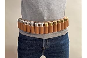 C.A. CIMBELEROS ARTESANOS IGNACIO ESTEVE Canana para Cartuchos de Cuero Color Beige, Hecha a Mano