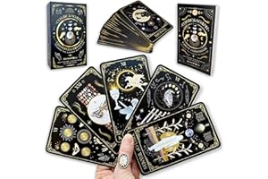 Shores Of Moon Cosmica Somnis Tarot Deck with Guidebook & Box - 78 Cards Complete Full Deck Cosmic Dreams Celestial Astrology Gold Divination Tool