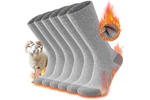 TANSTC Chaussettes Homme Femme En Laine Mérinos Chaussette Chaudes Hiver De Marche Sportive Randonnée Respirantes, Anti-Ampoules, 35-38 39-42 43-46 47-50, 3 Paires