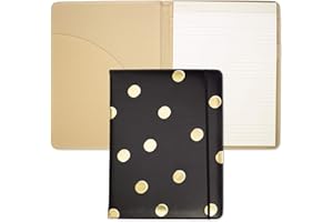 ‎KATE SPADE NEW YORK Kate Spade New York Notizblock aus Kunstleder, professionell, mit liniertem Schreibblock, Innentasche und Stiftschlaufe, Scatter Dot
