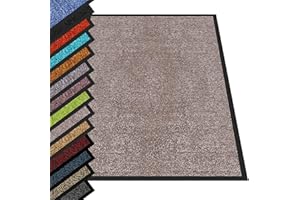 casa pura - Tappetino per Ingresso da interno Rhine tappetino antiscivolo e antipolvere, zerbino d'ingresso per interni, zerbino lavabile e ultra assorbente - Grigio Chiaro - 40 x 60 cm