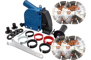 WERKMAX Staubabsaugung für Mauernutfräse Schlitzfräse 125 mm + 4 x Laser Roxx 125mm