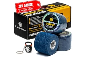Tapes Premium Crosstraining-Weightlifting BLUEGORILLA, il più largo e resistente sul mercato, testati nella nostra scatola con i nostri migliori atleti, confezione da 3 pezzi di colore blu