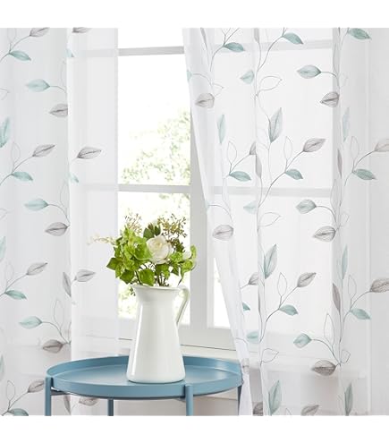 Modern Window Treatment Madison Park Cecily Semi Sheer Window Curtain Panel - Grey Botanical Burnout Print, Grommet Top, 50x84 Inches Curtains With Hooks
