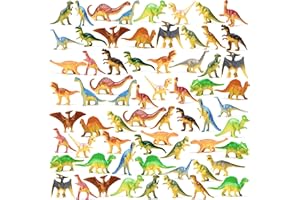 Prextex 72-Piece Dinosaur Toy Set - Mini Dinosaur Toys for Boys and Girls Age 2-5, Small Dinosaur Figures Perfect for Jurassic-Themed Parties, Cake Toppers, Birthday Decorations, & Party Bag Fillers