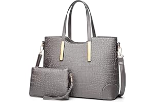 YNIQUE Borsa a mano Donna, Borsetta Borse a Tracolla Spalla PU Pelle, Borse Tote Donna per Shopping, Partito, Tempo libero & lavoro 2 pezzi Set