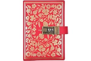 NectaRoy Vintage Lockable Diary, B6 European Style Travel Journal with Lock, PU Leather Password Notebook Planner Agenda Sketchbook, Office School Supplies Student Stationery Birthday Gift, 20x14cm