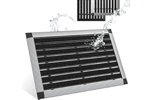 BJÖRN&SCHILLER Zerbino per esterni, telaio in alluminio argento, 40 x 60 cm, per esterni, in alluminio, per esterni, con fibre di polipropilene, resistente alle intemperie