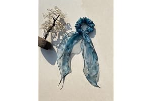 the happy hair ties organza printed scarf scrunchie with tie women hair band for hair (morpankhi)