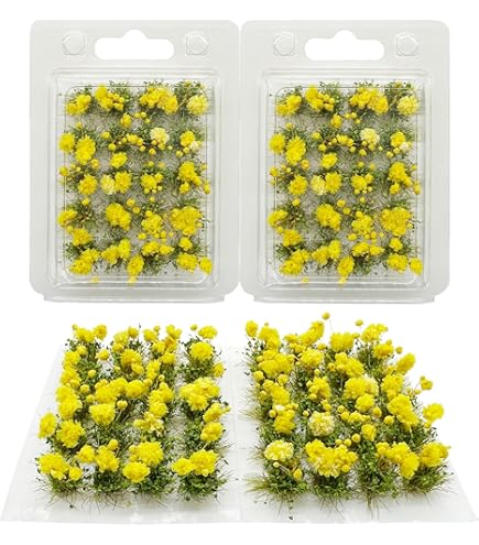 Reccisokz 5 Pièces Herbe Miniature Pour Maquette Touffes De Fleurs D'herbe Bricolage Miniature Groupe De Auto-adhésif Groupes De Végétation D'herbe Pour Décoration De Micro Paysage