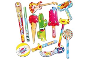 Lavatelli - Set 12 pezzi Giochi gonfiabili, Regalini fine festa compleanno bambini, Impugnabili, varie forme da 40 a 100 cm, gadget mare, piscina, pensierini idee regalo per bambino bambina carnevale