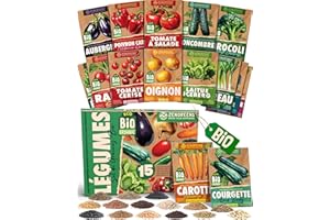 ZenGreens® - Kit de graines de légumes bio - 15 variétés pour une culture facile au jardin, sur le balcon ou dans une jardinière surélevée - Semences potagères