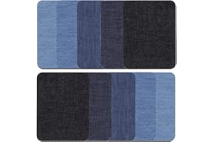 ANSTEEP 10 Pieces Iron On Patches for Clothing Repair DIY Patch Jean Denim Patch(4.9x3.7in/ 12.5x9.5cm) Inside with No-Sew Great for Jeans.