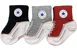 Converse Infant Socks 3 Pack (Grey(MC0172-023)/Black/Red