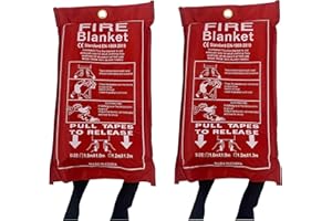 ONEBRAND Fire Blanket - Suppression Flame - Fiberglass Fire Emergency Blanket - Emergency Survival Safety - Emergency For Home, Kitchen, School, Fireplace, Grill, Car, Office, Warehouse. (2)