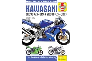 HAYNES Kawasaki ZX-6R 2003-2006, ZX600M (ZX-6RR) 599cc 2004, ZX600N (ZX-6RR) 599cc 05-06, ZX636B (ZX-6R) 636cc 03-04, ZX636C (ZX-6R) 636cc 05-06, Kawasaki ZX-6R 2003-2006