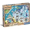 Clementoni - 39666 - Puzzle Disney Maps Frozen - Jigsaw Puzzle 1000 Pieces, Made In Italy, Jigsaw Puzzle For Adults