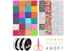 SANDNO Perline Per Braccialetti 5800 Pz- Kit Perline Per Braccialetti Fai Da Te Kit di perline per la creazione di bracciali e gioielli fai da te