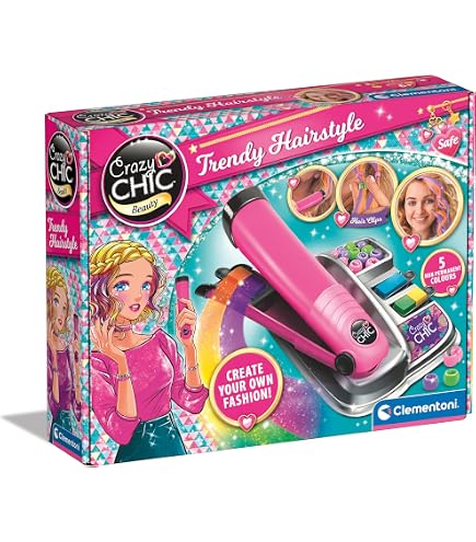 Clementoni Crazy Chic – Coffret Bijoux Multicolores – Paillettes & Charmes – Chaînes Et Pendentifs – Loisir Créatif 7 Ans – Fabriqué En Italie