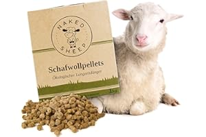 NAKED SHEEP Bio Universal Langzeitdünger aus Schafwolle, 1 kg organischer Dünger für Zimmerpflanzen, Tomaten, Gemüse und Gartenpflanzen - Bodenaktivator und Wasserspeicher