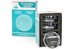 Fermentology Saur Stone Glass Weights – Pickling and Fermenting Weights - Set of 4 - Wide Mouth Mason Jar Fermentation