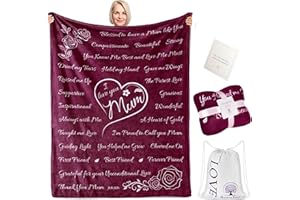 ButterTree Mothers Day Gifts for Mum from Daughter, Extra Soft Mum Throw Blankets Presents for Women | 365 GSM | Special Cute Bed Cover for Her | 165x127 cm (Merlot Red)