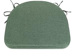 SOFTILLO Comfortable Chair Cushion - 44x43x5cm Thick Foam Padding with Removable Cover and Secure Ties - Durable Seat Pad for Indoor/Outdoor Home, Patio, Garden - Portuguese Premium Fabric (Forest, Pack of 1)