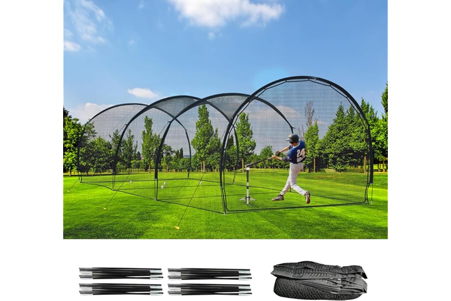ORIENTOOLS Cricket Batting Net, Baseball Batting Cage Netting for Pitching Training in The Backyard, Cricket Net for Golf, Baseball and Softball