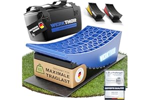 WERKTHOR Cales pour Camping-Car (Bleu) - [Jeu de 2] Cales Eprouvées pour Caravanes, Camping-Cars et Remorques [<13.5t] - Nivellement sans Palier, Cales pour Camping-Car Avec Sac de Transport