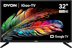 DYON iGoo-TV 32H 80cm (32 Zoll) Google TV (HD Triple Tuner, Prime Video, Netflix, Google Play Store für DAZN, Disney+, Apple 
