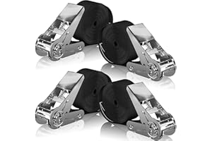 Gnarcore© Cinghie di Fissaggio a Cricchetto (larghe 25mm) - Approvate per la circolazione stradale (DIN EN 12195-2) - 600 Kg di forza - 4 & 6 metri in rosso, nero, blu, arancione