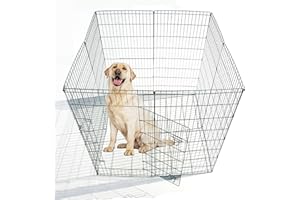 Ellie-Bo Easy-Up 8 Piece Foldable Portable Dog Puppy Play Pen with Door for Indoor/Outdoor Use 91cm High, Rabbit, Cat, Guinea Pigs